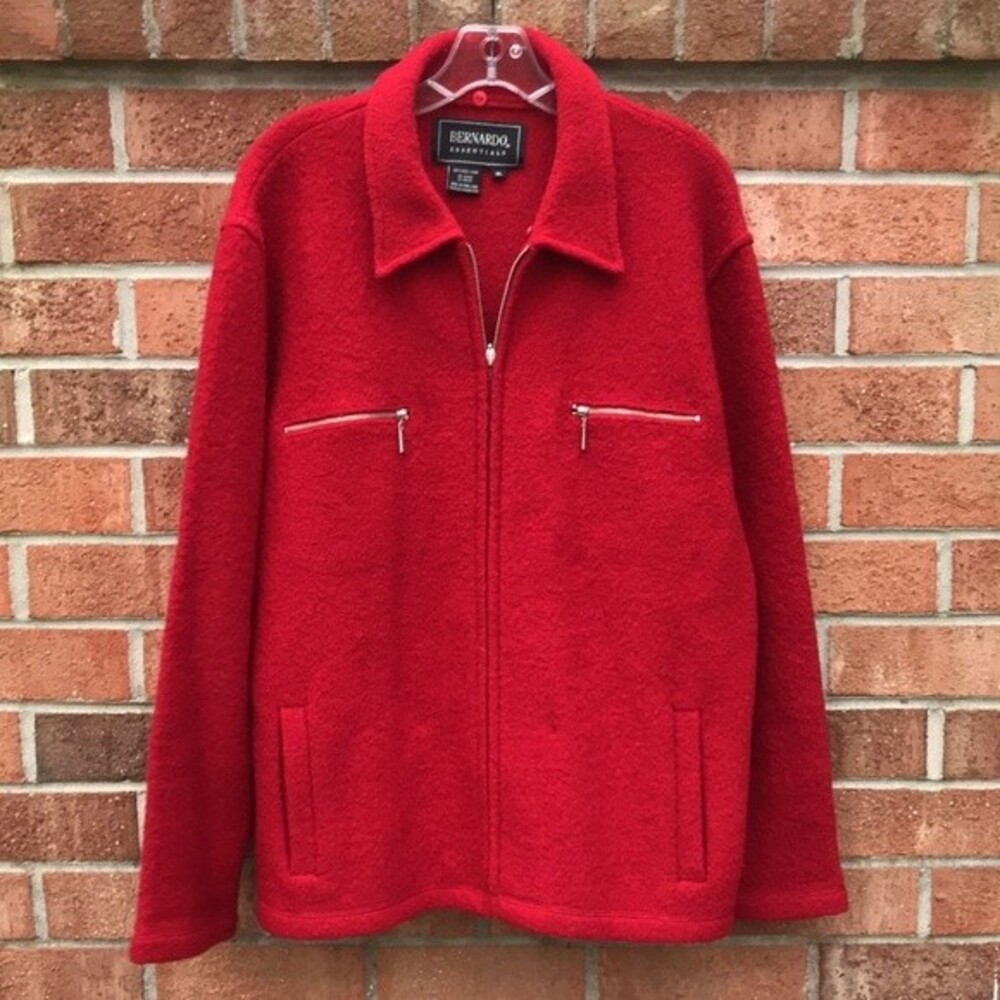 Bernardo Essentials Red Wool Jacket sz XL